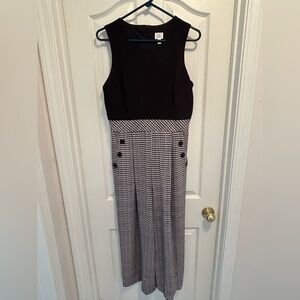 Dressbarn Black & White Houndstooth Jumpsuit Women’s Size 10